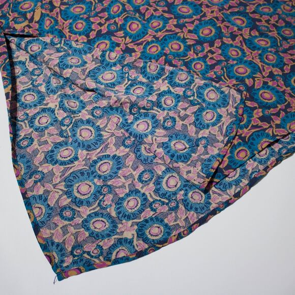 NWT Natural Life Blue Purple Tan Floral Maxi Dress 100% Rayon Boho Women M (B5) - Picture 8 of 11